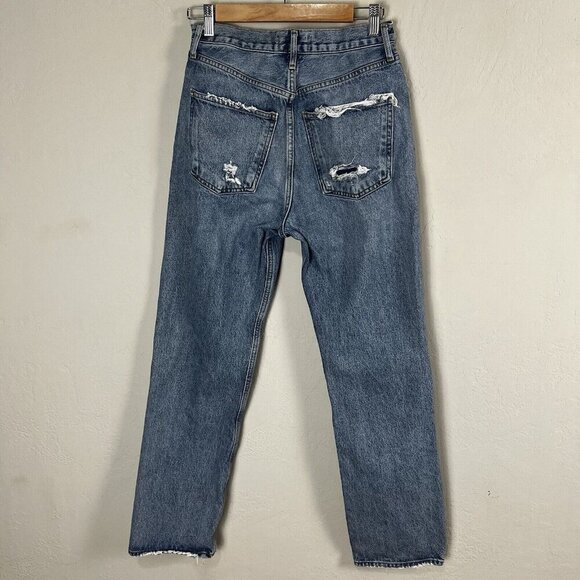 Agolde 90's Mid Rise Loose Jeans Isolate‎ Distressed 100% Cotton Size 25 - Picture 6 of 13